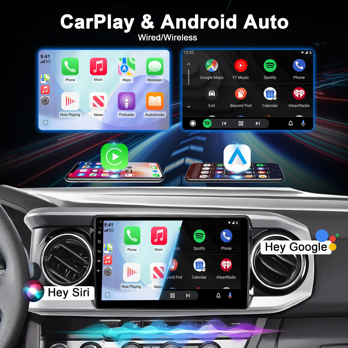 10'' 8Core & 64GB ROM Car Stereo Radio for Toyota Tacoma 2016-2022