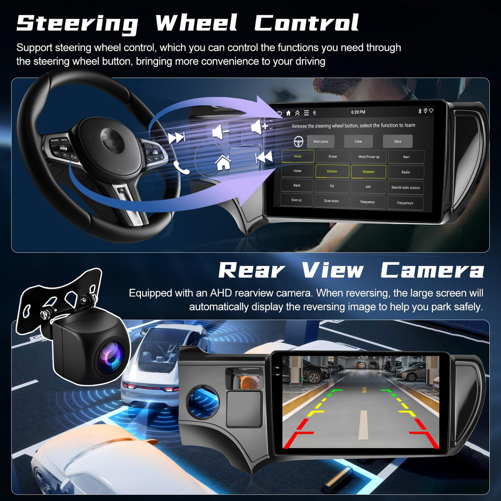 [4+128G] Car Radio for Toyota Prius C 2012 2013 2014 Carplay & Android Auto