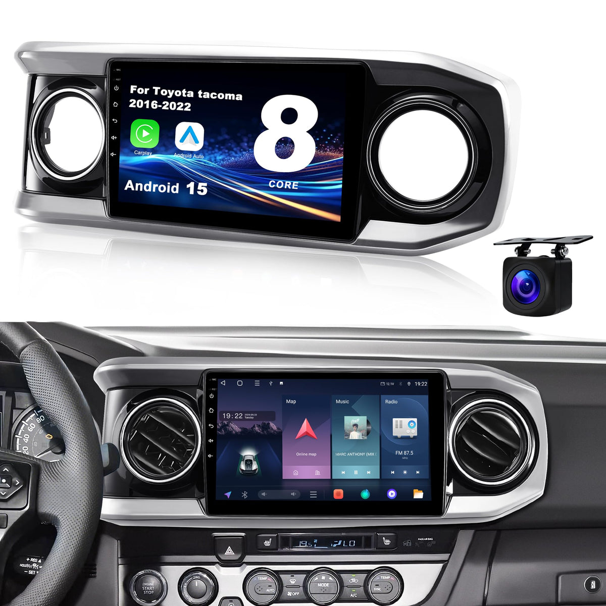 10'' 8Core & 64GB ROM Car Stereo Radio for Toyota Tacoma 2016-2022