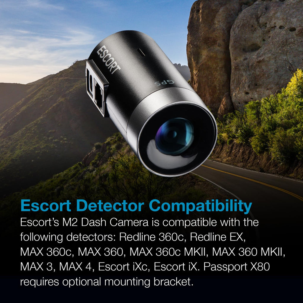 Escort M2 Smart Dash Cam (1080P) + Escort EZ Mag Mount for Radar Detectors