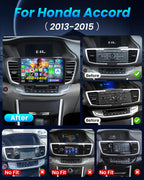 [8Core 4G+64G] Car Radio for Honda Accord 9th EX-L 2013 2014 2015: 10.1" 1280 * 800 Touchscreen Stereo with Wireless CarPlay Android Auto 5G WiFi GPS Bluetooth FM AM RDS SWC Backup Camera