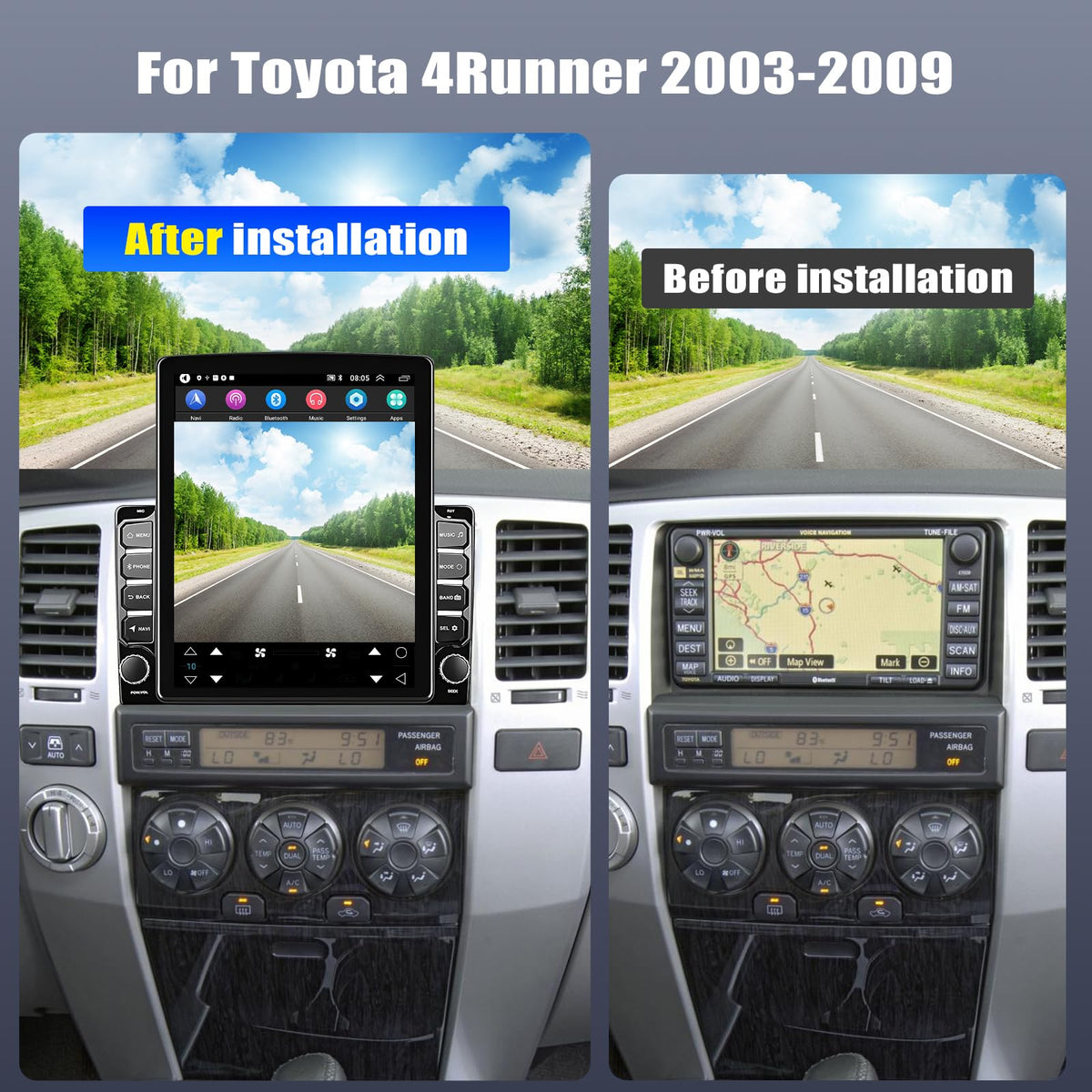 Upgrade Car Radio for Toyota 4Runner 2003 2004 2005 2006 2007 2008 2009