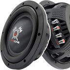 Gravity Warzone WZ10D4-1 10-Inch Shallow Car Audio Subwoofers, Dual 4-Ohm DVC, 1200W Max/400W RMS Each, Carbon Fiber Cone, 2-Pack