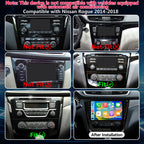 Android 14 Car Stereo Radio Compatible with Nissan Rogue 2014 2015 2016 2017 2018 Manual AC Wireless CarPlay & Android Auto AHD Backup Camera Upgrade 10.1" Touch Screen GPS SWC WiFi Bluetooth 2+64G