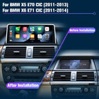 Stereo for E70 E71: 8+128G Car Stereo with Bluetooth Apple Carplay for BMW E70 E71 CIC 2011-2013, 10.25" Aftermarket Touch Screen Android System Head Unit Car Play Radio with Backup Camera FMAM GPS