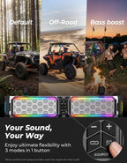 KEMIMOTO Midnight S70 Gen2 28-inch 8 Speaker UTV Sound Bar Metal