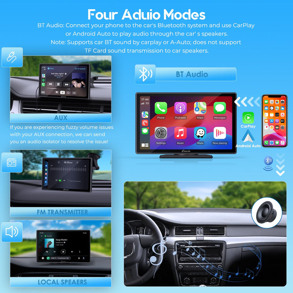 CARPURIDE 9" W901 Plus, Wireless CarPlay & Android Auto & Android 12.0