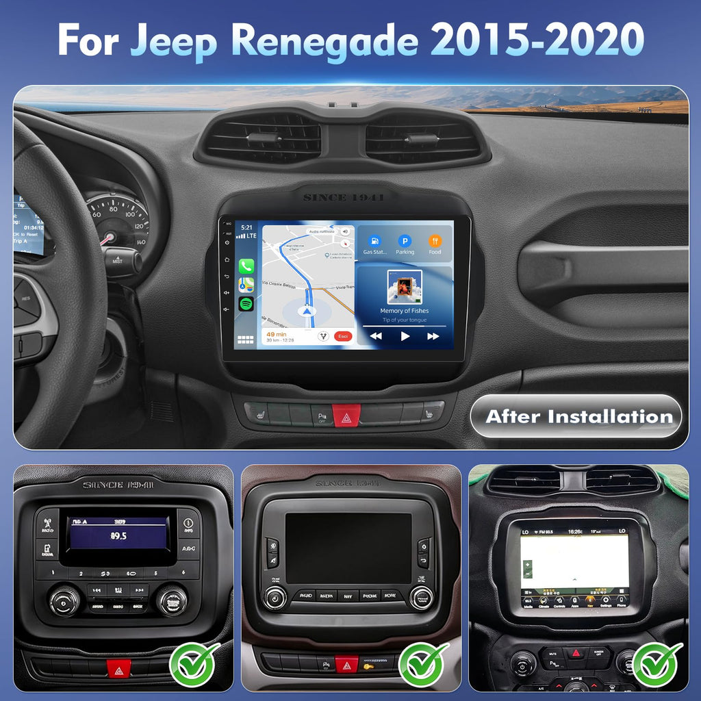 4Core+64G Android Car Radio for Jeep Renegade 2015 2016 2017 2018 2019 2020
