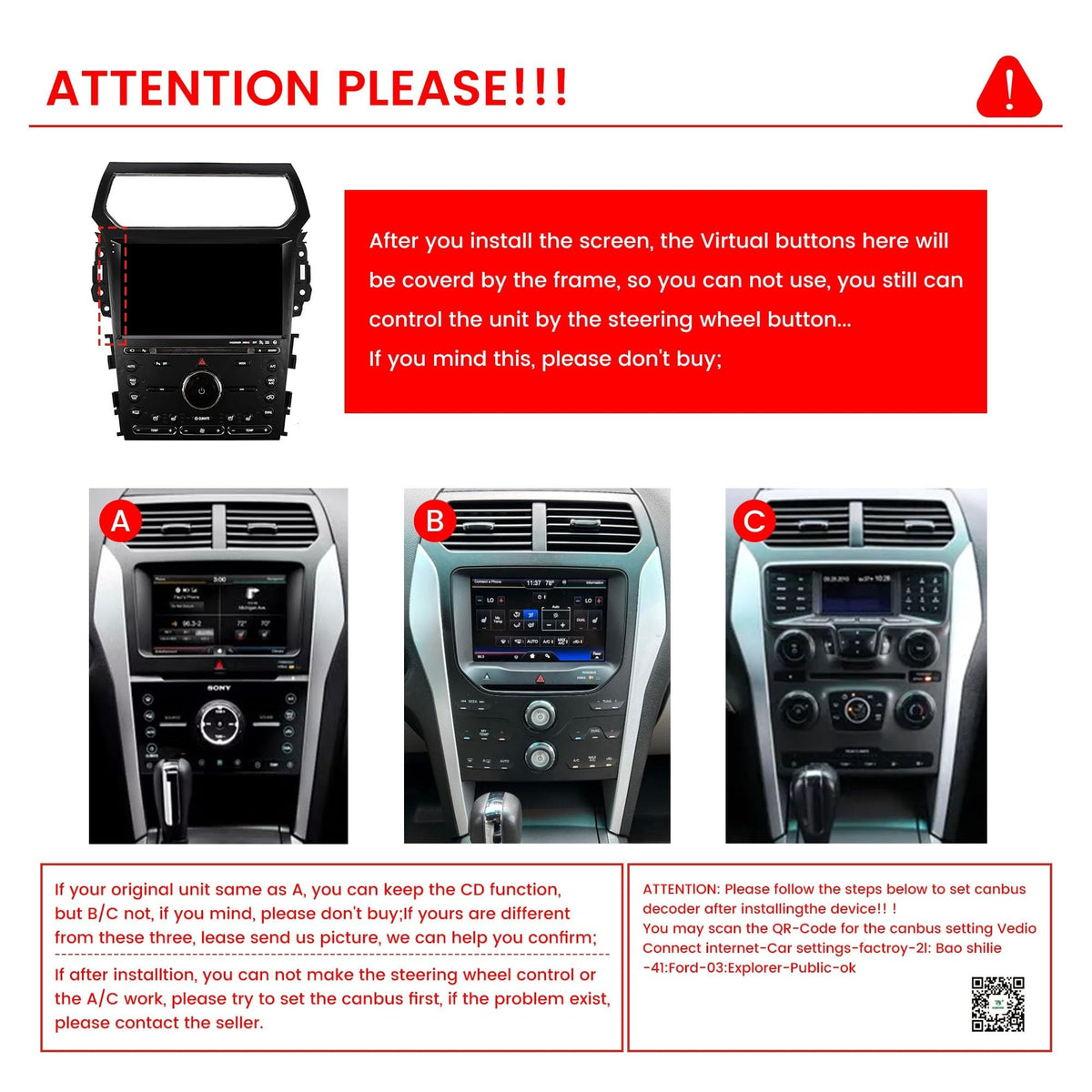 for Ford Explorer 2011-2019 Car CarPlay Android Auto Navigation Stereo GPS Radio Reverse Camera Display 10" IPS Touchscreen Headunit Tablet Pad Media Player, if Applicable Quad Core 2G+64G