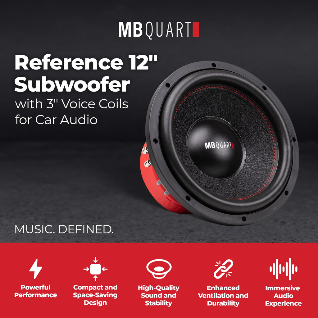 MB Quart Reference 12 Inch 2000W 4 Ohm DVC Car Audio Subwoofer