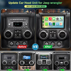 Android 13 Car Stereo for Jeep Wrangler 2011 2012 2013 2014 with Carplay and Android Auto,10.2 inch Touch Screen,Bluetooth,WiFi,GPS,FM Radio,Backup Camera,4GB+64GB