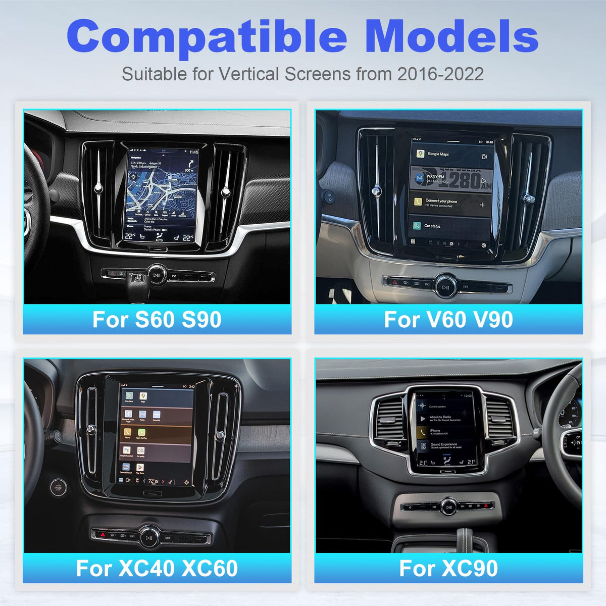Wireless Carplay & Android Auto Module for Volvo XC90/XC60/XC40/S90/S60/V60/V40 2016-2022 Carplay Retrofit Kit Sensus Upgrade Seamless Connectivity Support Original Camera/SWC