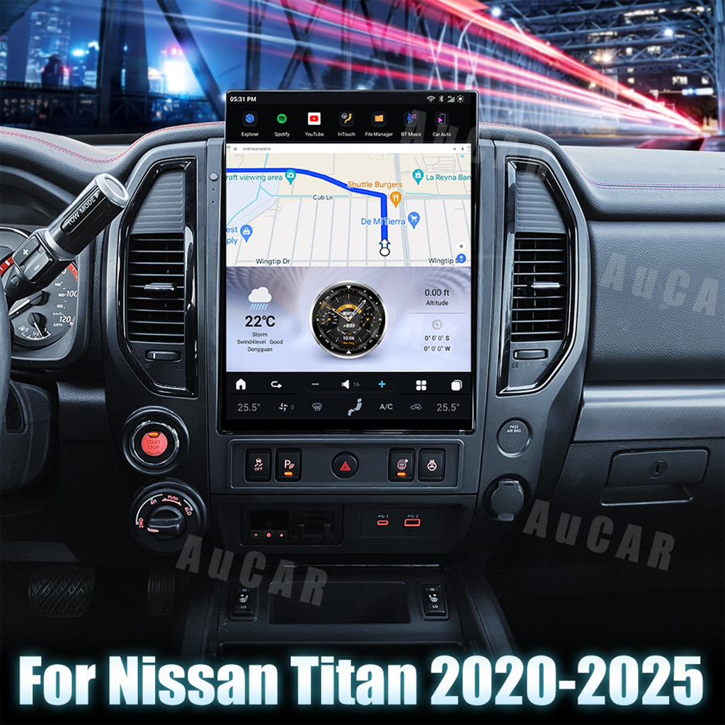 Android 13 Car Radio Head Unit for Nissan Titan 2020-2025, 15.6 Inch Touch Screen Car Multimedia Stereo Player GPS Navigation with Wireless Carplay, Android Auto,128GB, US 1 Yr Service