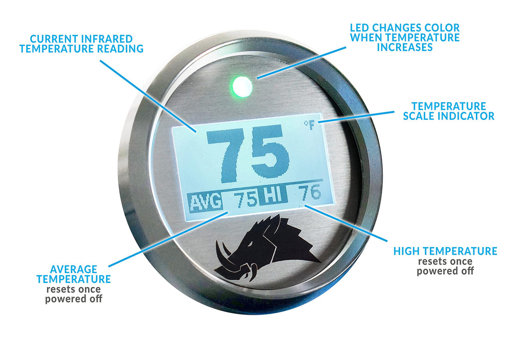 UTV and Snowmobile Temperature Gauge - 3.1 Dimmable Edition (Polaris RZR 2-Seater, Blue)