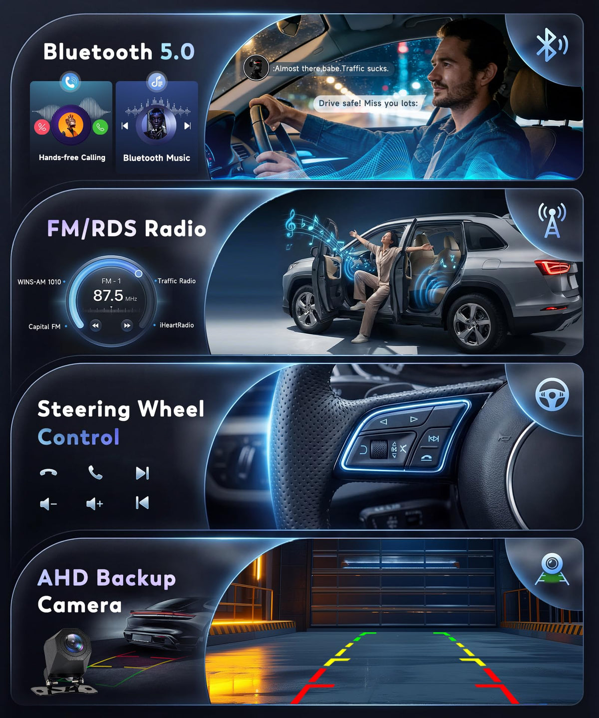 [8Core 6G+128G] Car Stereo for Ford Focus 2012-2018,Android 15,Wireless Carplay Android Auto,9.7" Vertical IPSTouch Screen Radio,5GWiFi,GPS,EQ DSP/Bluetooth 5.0/SWC/AHD Backup Camera