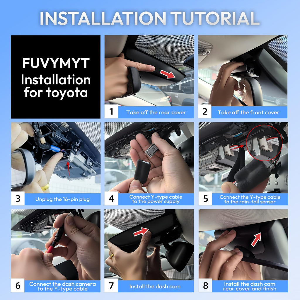 4K Dash Cam Front and Rear for Toyota Camry 2025 2026