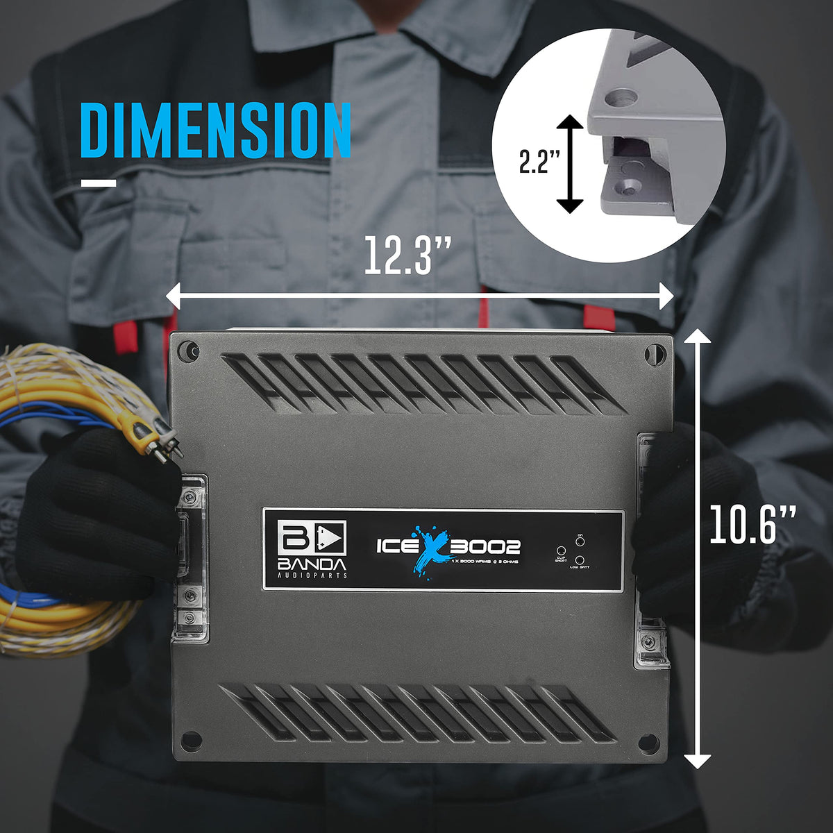 Banda Ice X 3002-1 Channel 3000 Watts RMS 2 Ohm Car Amplifier