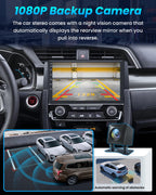 [8Core 4GB RAM 64GB ROM] Car Radio for Honda Civic 2016-2021: 9" 1280 * 800 HD Touchscreen Stereo with Wireless Carplay Android Auto 5G WiFi GPS Bluetooth FM AM DSP SWC 1080P Backup Camera