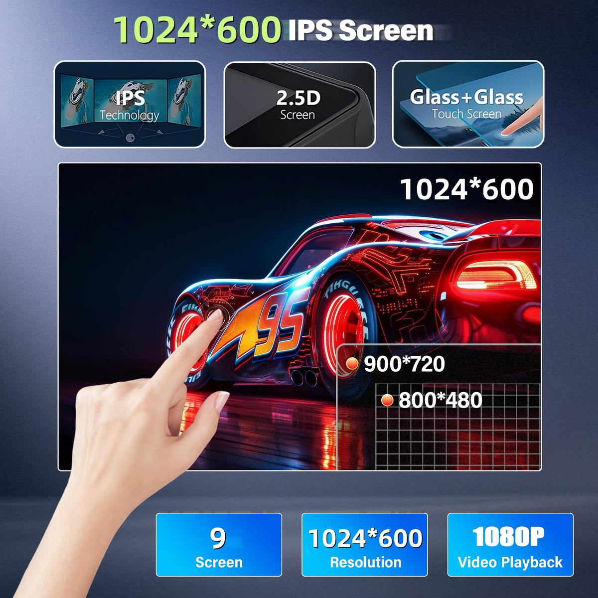 9 Inch Touch Screen Car Radio for Volvo S80 2004-2008 with Android Auto CarPlay, Android 13.0 Double Din Car Audio Multimedia Receiver with GPS ＆ Backup Camera Bluetooth 4+64G