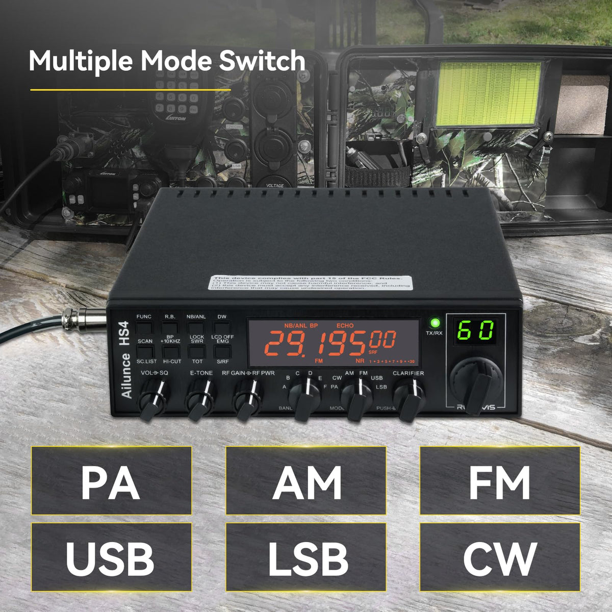 Retevis Ailunce HS4 10 Meter Radio, SSB CW AM FM PA Ham Radio Base Station