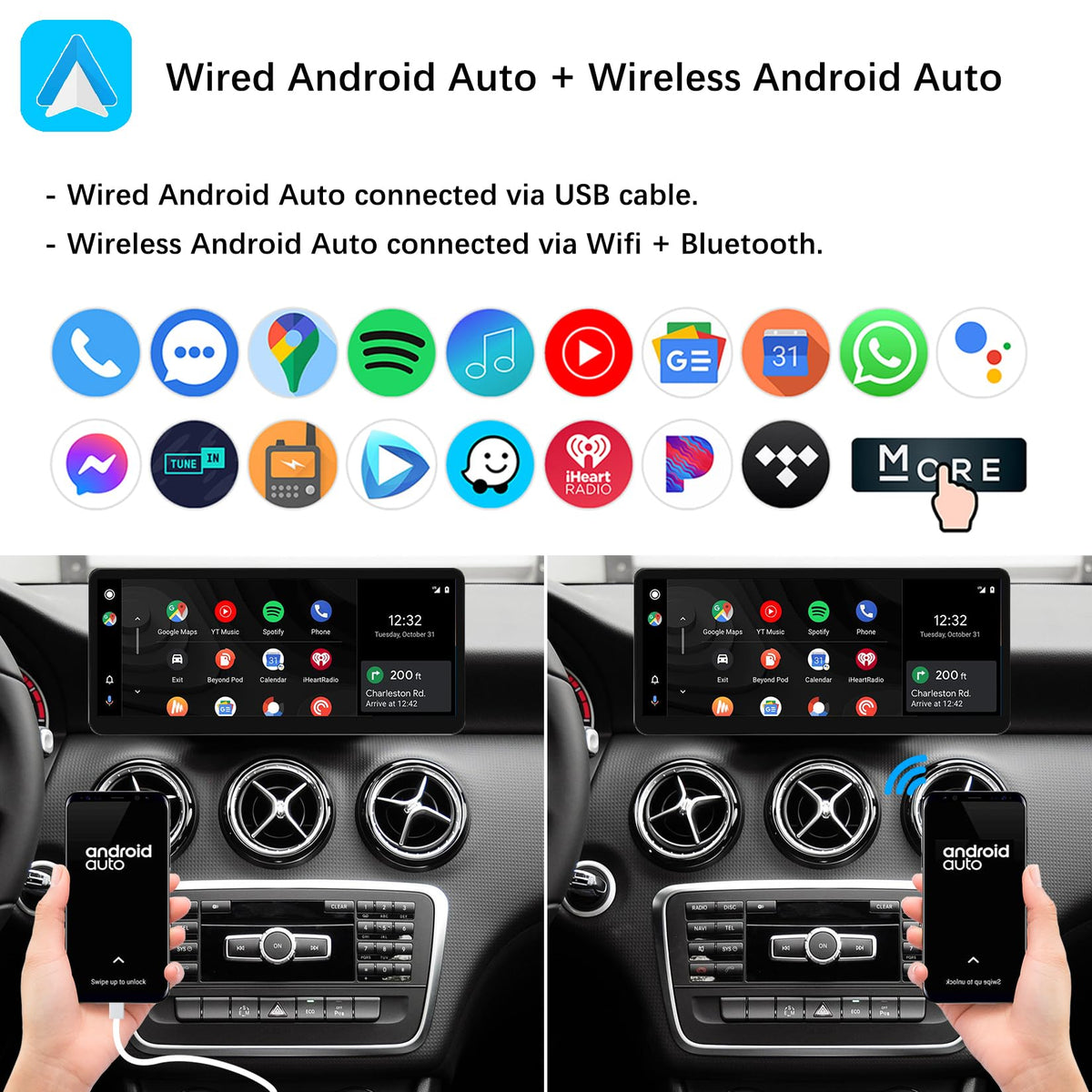 12.3" Wireless CarPlay Touchscreen for Mercedes-Benz GLA NTG 4.5