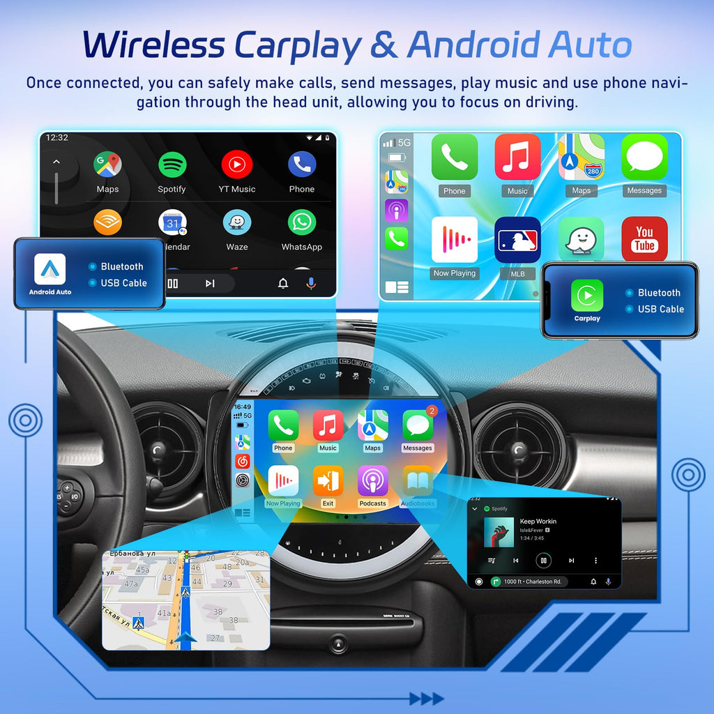 [8Core 4+64G] Android Car Radio for Mini Cooper R56 2007-2014 9 Inch Screen