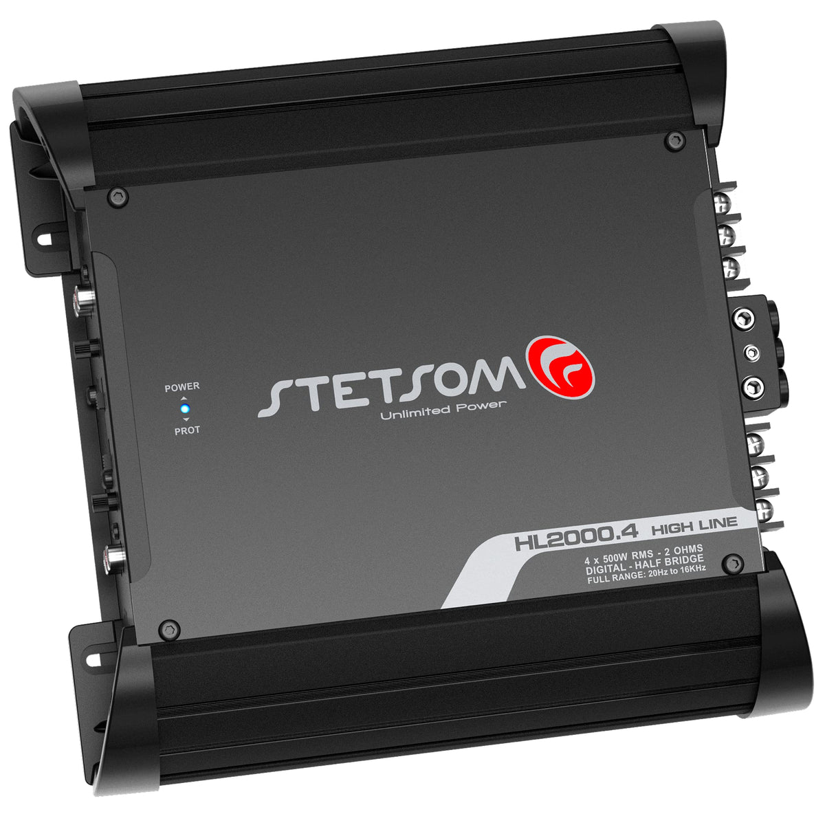 Stetsom HL 2000.4 2 Ohms Multichannel Car Audio Amplifier HL2000.4 2K Watts RMS 4 Channel 2Ω Stable Full Range HD Sound Quality Car Stereo MD Crossover HPF LPF Bass Boost Front Rear Bridge Speakers