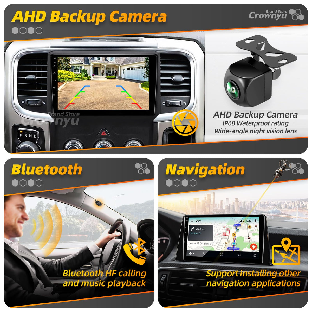 Radio Stereo Carplay Auto for Dodge RAM 1500 2500 3500 2013-2018