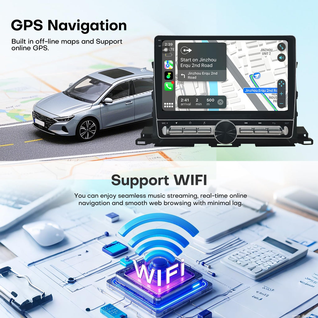 Car Radio for Toyota Highlander 2014 2015 2016 2017 2018 2019 Upgrade