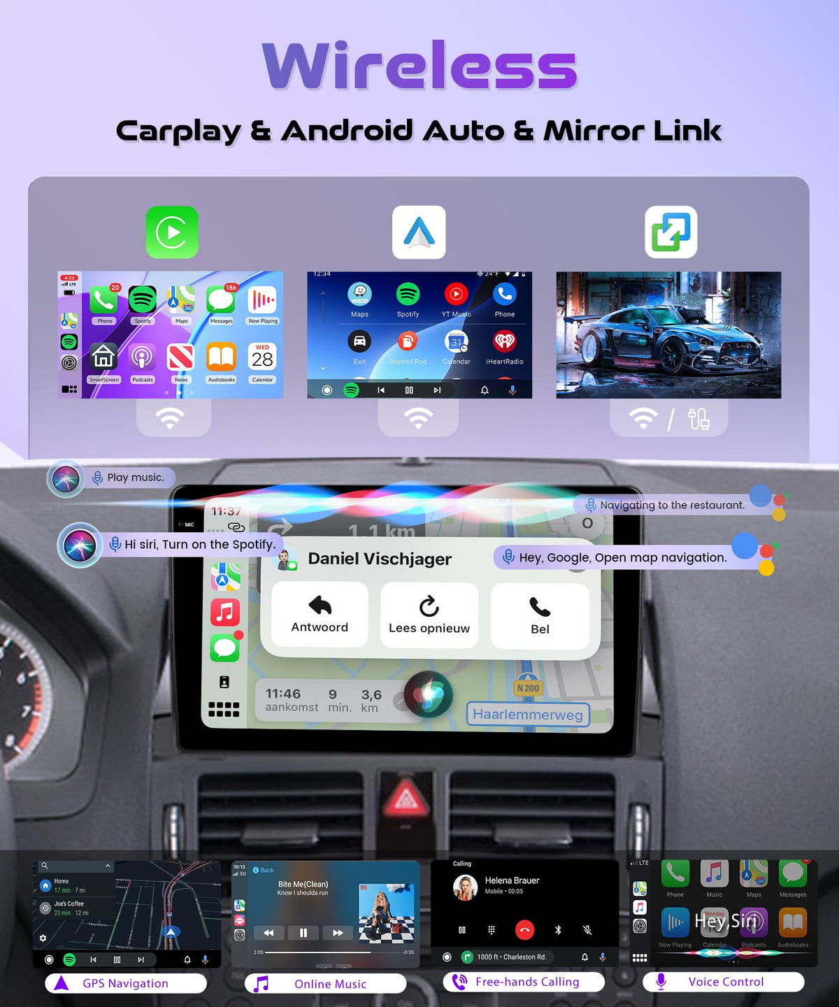 4G+128G Rimoody Car Radio Stereo for Mercedes Benz C-Class C300 C350 W204