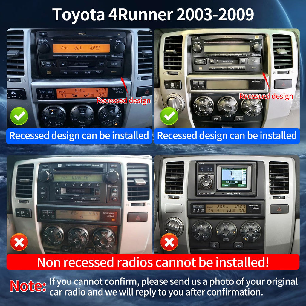 Car Radio for Toyota 4Runner 2003-2009 Stereo Carplay Android Auto