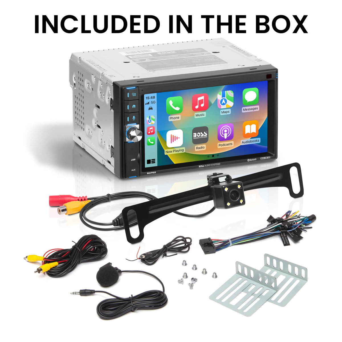 BOSS Audio Systems BCP62-RC 6.2 Inch CarPlay Only Car Stereo, Backup Camera