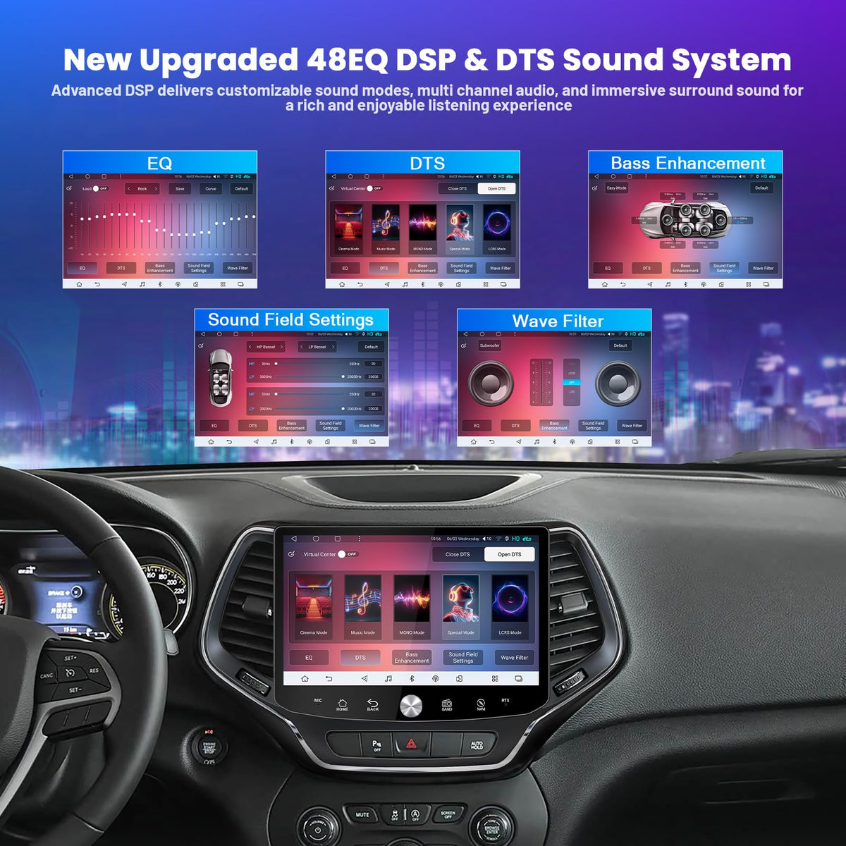 Qualcomm Car Radio for Jeep Cherokee 2014-2021 Replacement