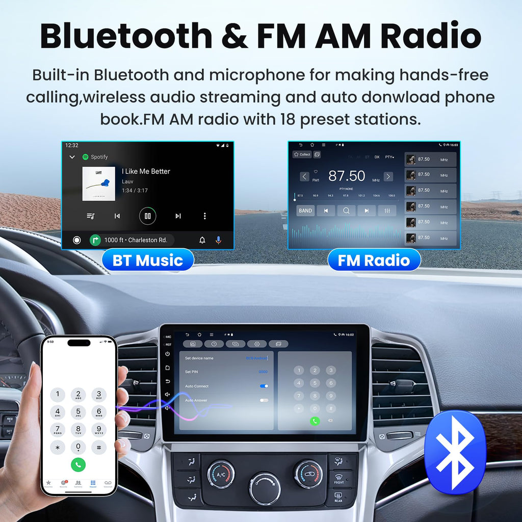 8Core Car Radio for Jeep Grand Cherokee 2011 2012 2013 : Upgrade 1280 * 800 HD Touch Screen Stereo Wireless Carplay Android Auto 5GWiFi FM/AM/RDS EQ GPS SWC Split Screen Backup Camera