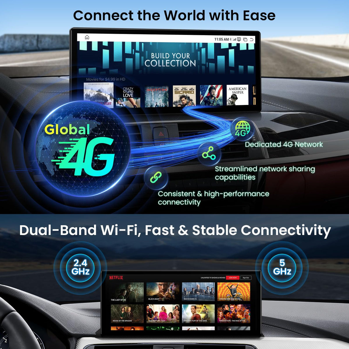 XTRONS 12.3" Android Car Stereo for BMW 3/4 Series EVO 2018+, 8GB 256GB