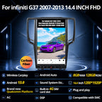 AuCar 14.4 Inch Touch Screen Android 13 Car Radio for Infiniti G37 2007-2013 Head Unit GPS Navigation Wireless Carplay Android Auto Stereo Multimedia Player 8GB RAM 128GB ROM, Carbon Fiber Trim