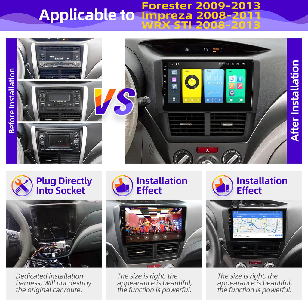 for Subaru Forester Impreza WRX 2008 09 2010 2011 2012 Radio Stereo Carplay