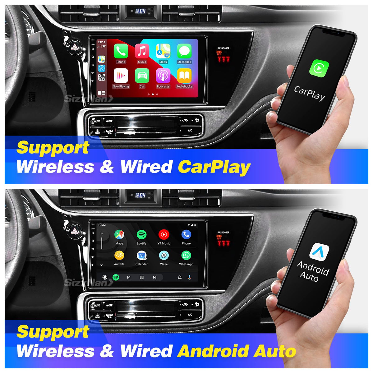 for Toyota Corolla 2017 2018 2019 L LE SE XLE XSE Radio Stereo Carplay Auto