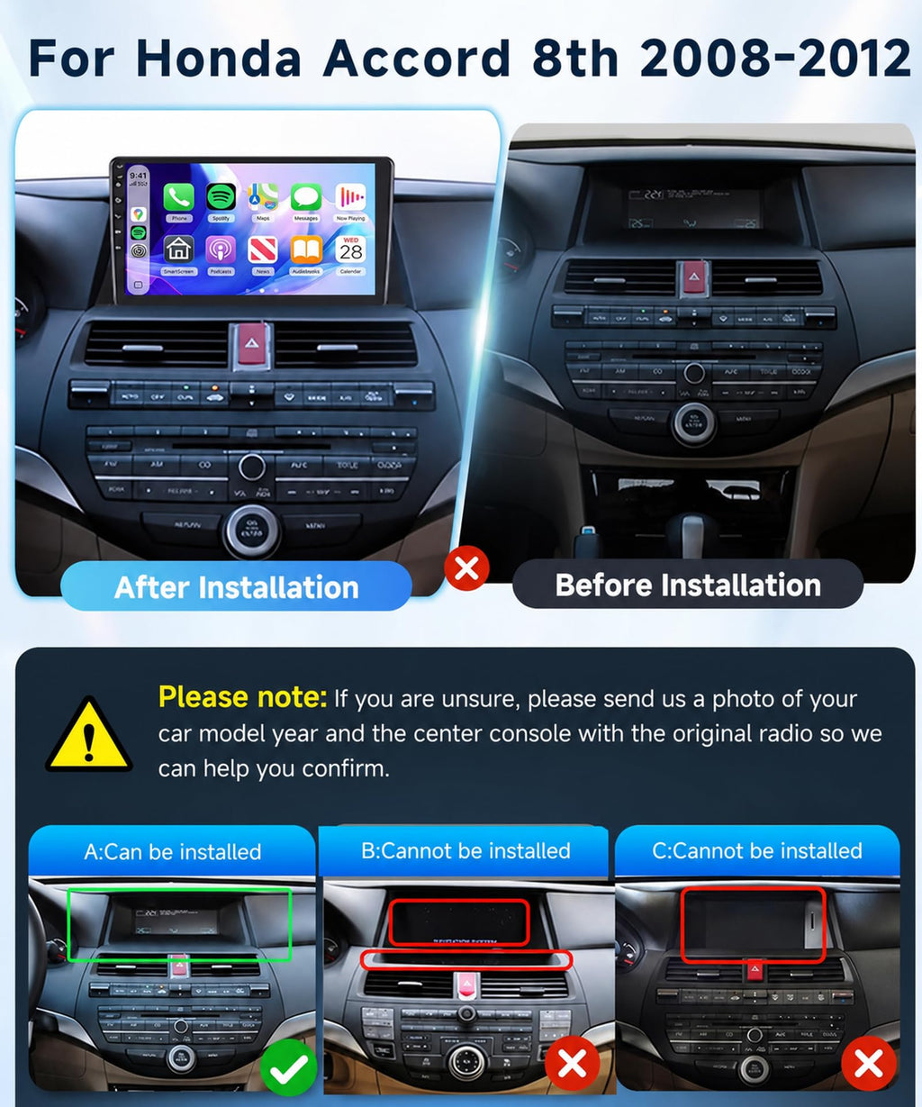 8 CORE 6G+128G Android 15 Car Radio for Honda Accord 8th 2008-2012