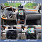 9.7 Inch Car Radio Stereo for Buick Enclave 2008-2012 with Wireless Carplay Android Auto Double Din Head Unit Bluetooth GPS SWC FM/RDS Backup Camera