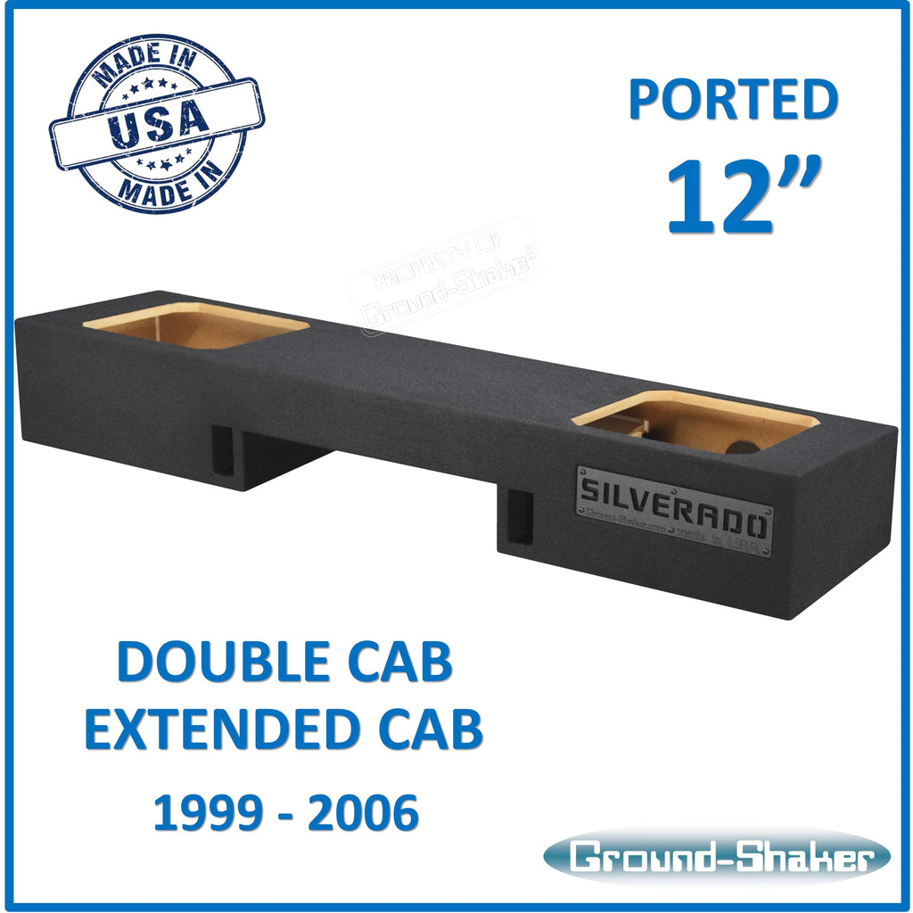 Chevy Silverado Extended Cab 1999-2006 Dual Sub Box Subwoofer Enclosure (Solo BARIC PORTED, 12")