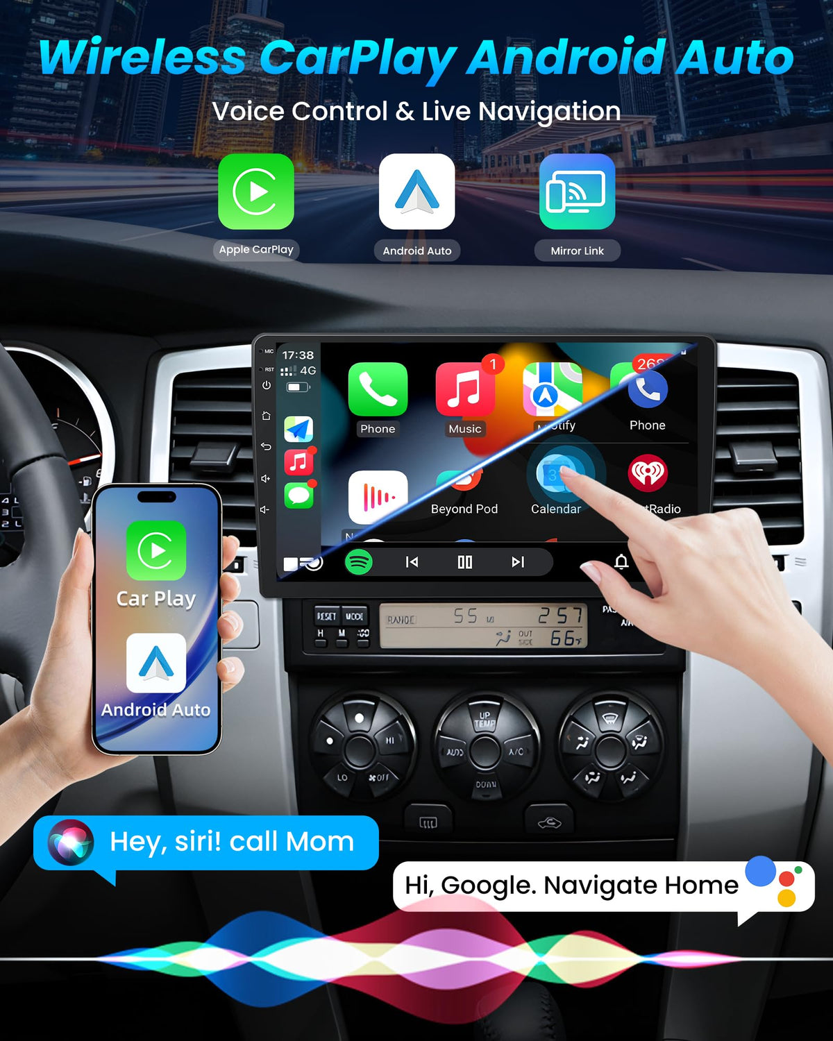 8Core+32GB ROM Android 15 Upgrade Car Radio for Toyota 4Runner 2003-2009