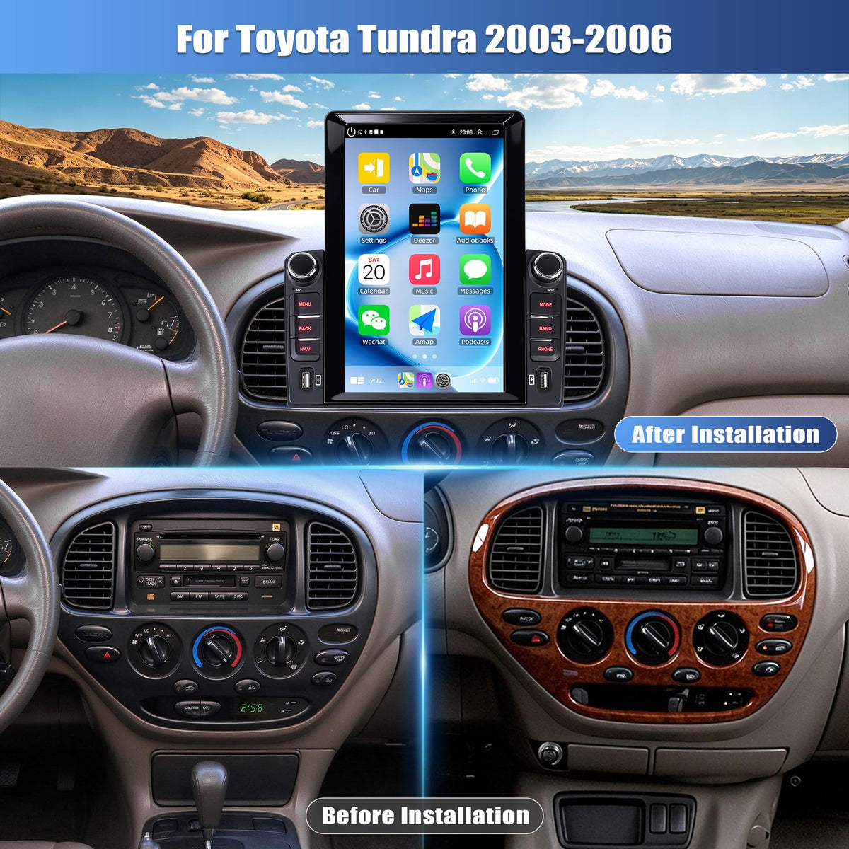Car Stereo Radio for for Toyota Tundra 2003 2004 2005 2006, 2+64G