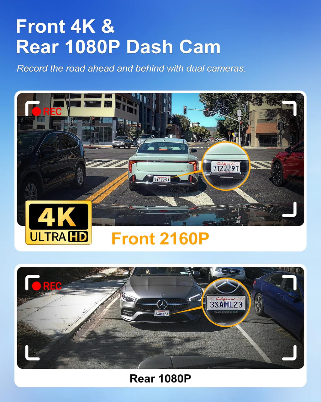 Fitcamx Front 4K+Rear 1080P Dash Cam Adapts for Lexus RX 2016-2022 RX350 450h 350L 450hL, Integrated OEM Look, 2 Way HD Video, WiFi & APP, Loop Recording, Parking Monitoring, Easy to Use, 128GB Card