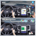 10.4" Car Radio Upgrade Dash Kit for Dodge Ram 2013-2018 1500 2500 3500,Android 13 8Core 4+64GB Wireless CarPlay Android Auto WiFi/Bluetooth5.0/GPS/DSP/SWC/1080P Rear Camera【for A/C 4-Speed Fan】