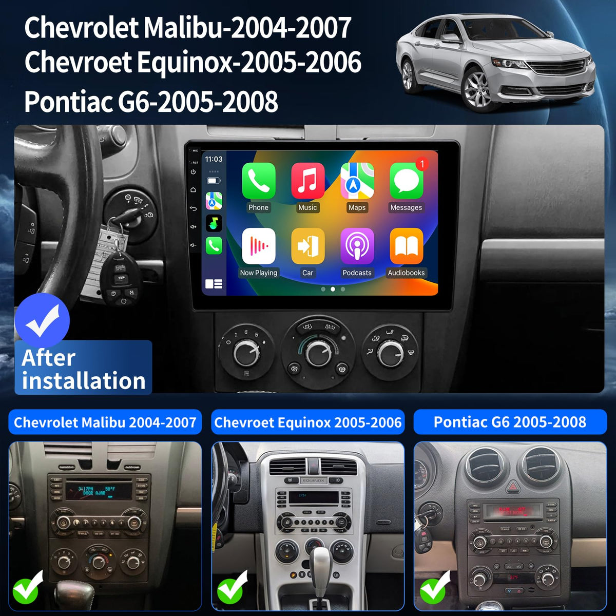 Radio for Chevrolet Malibu 2004-2007 Chevrolet Equinox 2005-2006 Stereo