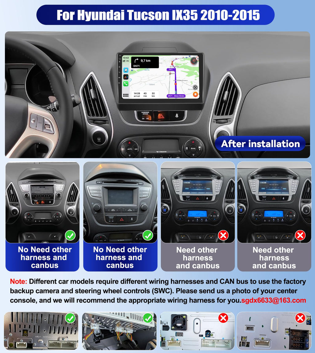 6G+128G 8 Core for Hyundai Tucson IX35 2010-2015 Android Car Stereo Carplay