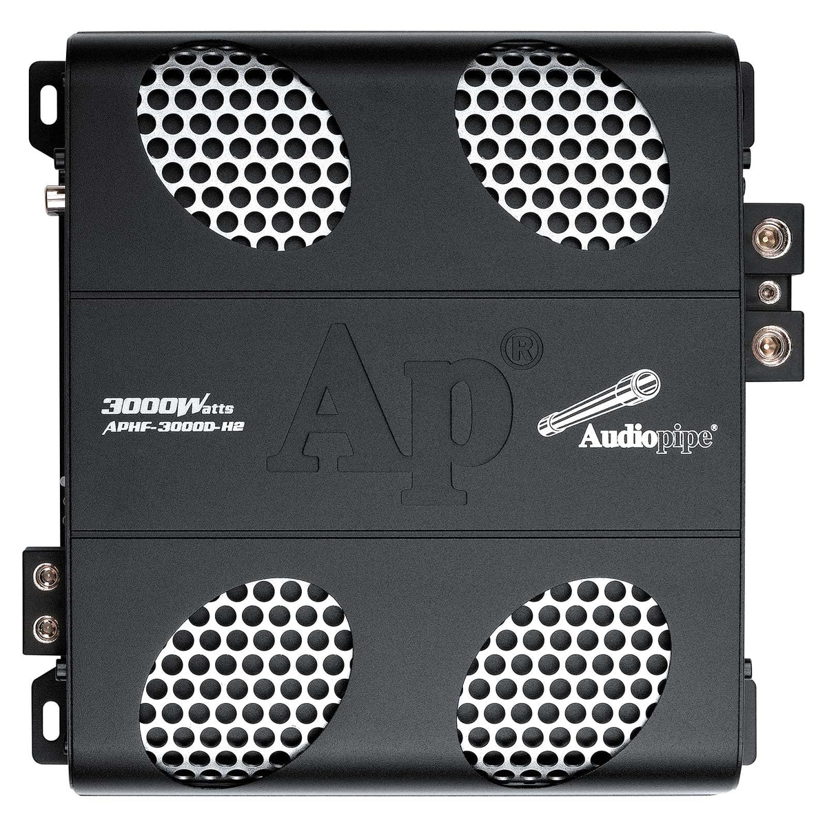 Audiopipe 3000 Watts Full Range Class D Mosfet Amplifier (APHF-3000D-H2), 4-Point Protection System, 2 Ohm, BTL Mode, Remote Bass Control Knob
