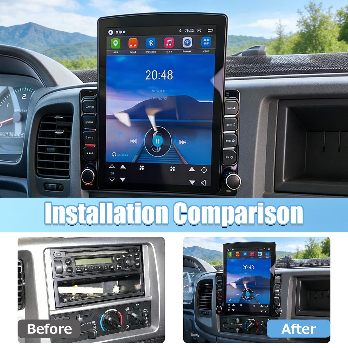 Double Din Car Stereo Radio for Hino 165 268 308 338 Trucks 2005-2020