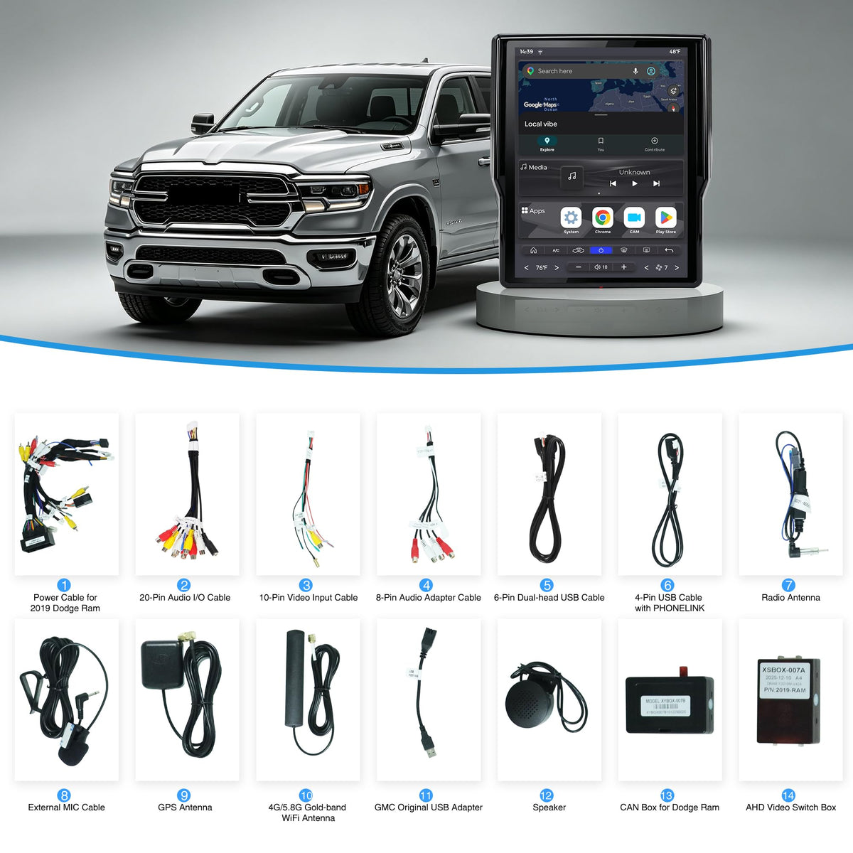 LINKSWELL Lite2 Android Car Radio for Dodge RAM 2019-2024 1500/2500/3500